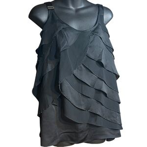 Lane Bryant Black Layered Tank Top Blouse Size 18 dressy layer